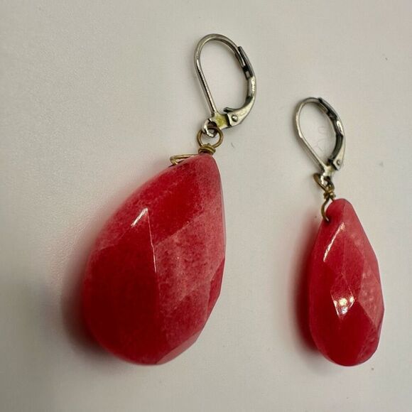 Pink teardrop earrings - Picture 9 of 9